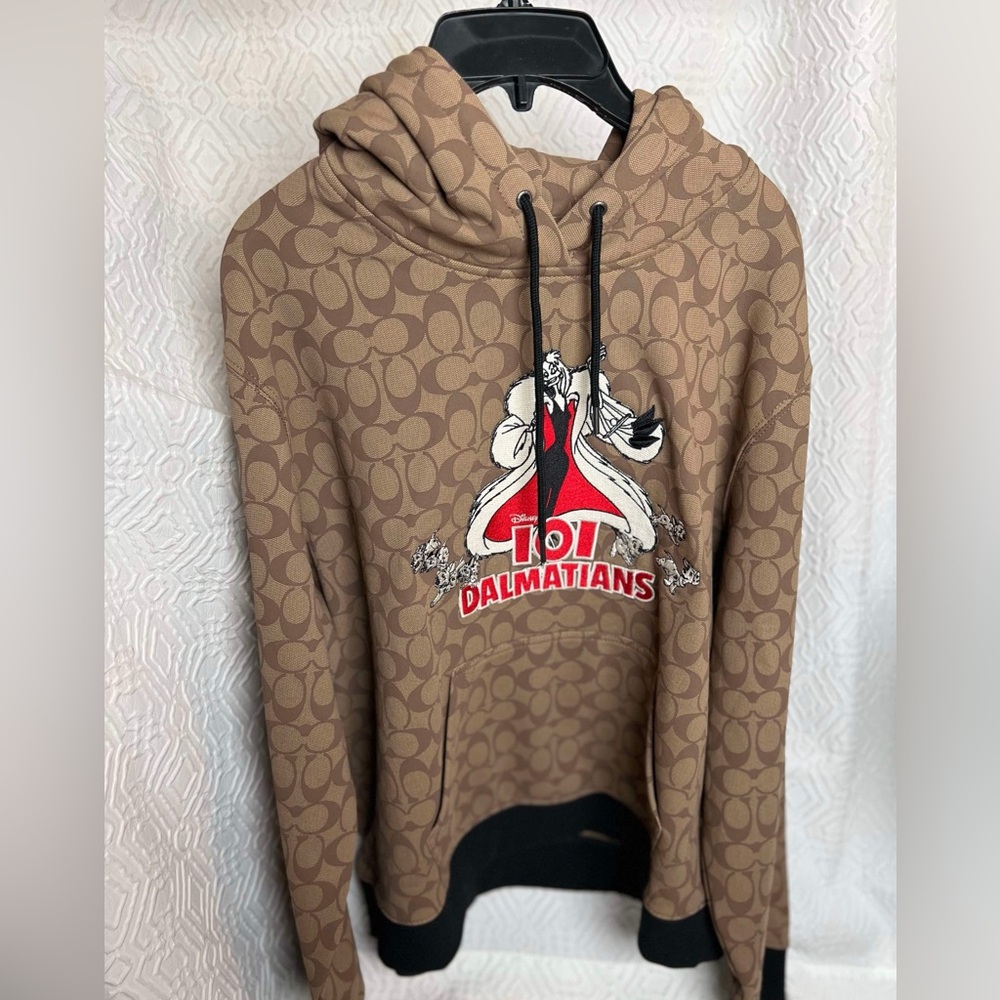$198(NWT)Disney X Coach Signature Logo 101 Dalmatians Hoodie size LARGE